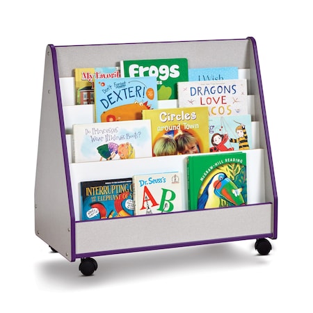 Jonti-Craft Rainbow Accents Double Sided Pick-a-Book Stand, Mobile, Purple 3507JCWW004